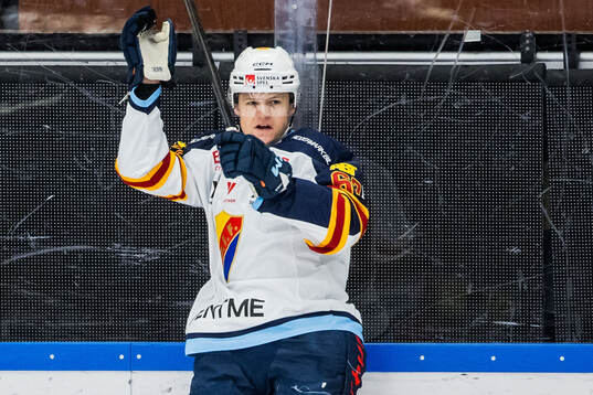 Djurgårdens Hampus Larsson jublar