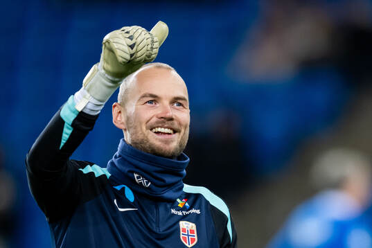 Goalkeeper Viljar Myhra of Norway ahead of the Nations League football match between Norway and Kazakhstan on November 17, 2024 in Oslo. 