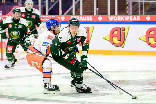 Philip Granath of Tappara Tampere and Jack Berglund of