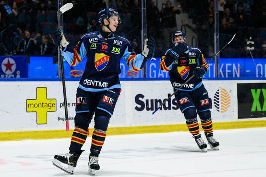 Djurgårdens Hampus Larsson jublar