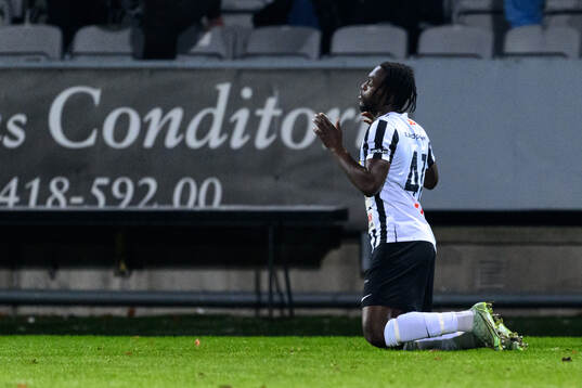 Landskronas Kofi Asare jublar efter 2-1