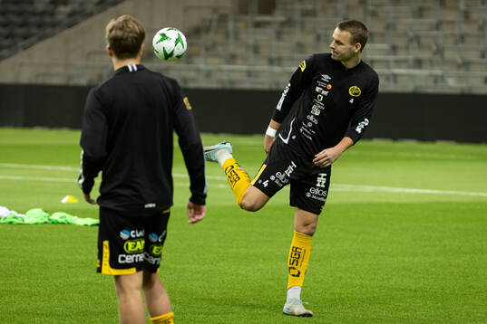 Elfsborgs Gustav Henriksson innan en träningsmatch mellan