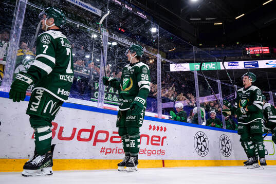 Färjestads Axel Bergkvist, Marian Studenic och Adam Ollas