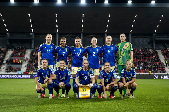  Stina Blackstenius, Madelen Janogy, Johanna Rytting Kaneryd, Jonna Andersson, Magdalena Eriksson, goalkeeper Zecira Musovic, Filippa Angeldal, Nathalie Björn, Kosovare Asllani, Hanna Lundkvist and Hanna Bennison. 