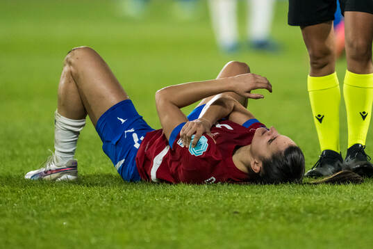 Tyla Jay Vlanjic of Serbia in pain