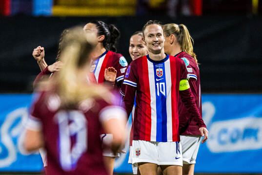 Caroline Graham Hansen of Norway celebrates