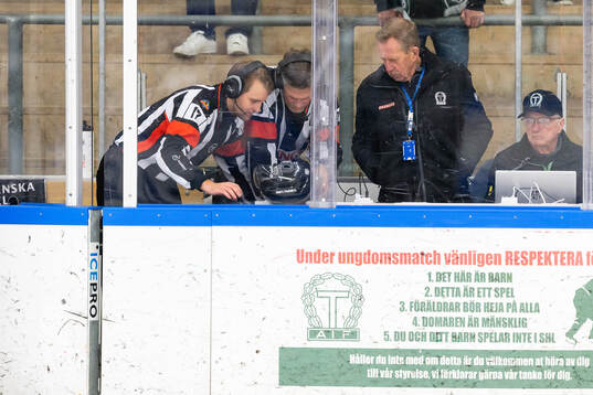 Domare Niklas Johansson och Domare Mikael Nord gör en