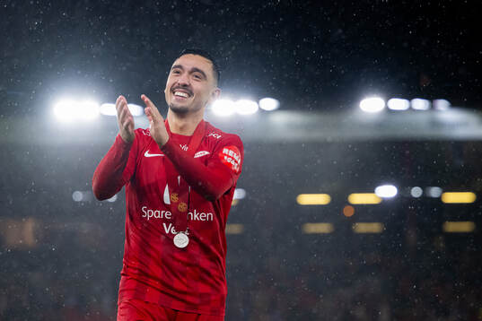 Niklas Castro of Brann celebrates