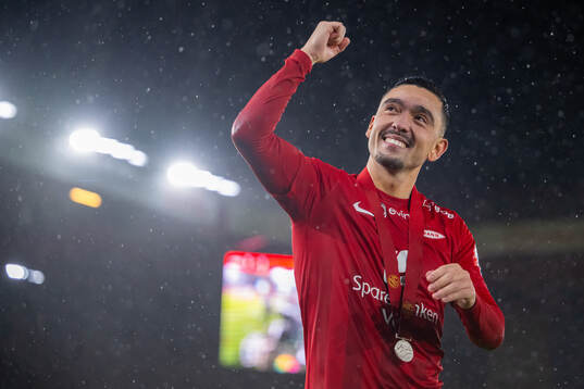 Niklas Castro of Brann celebrates