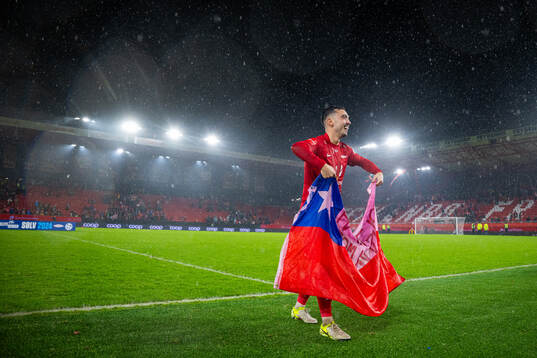 Niklas Castro of Brann celebrates