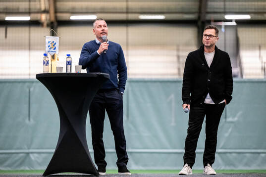 Tränare dam Marcus Lantz och sportchef dam Peter Svanström