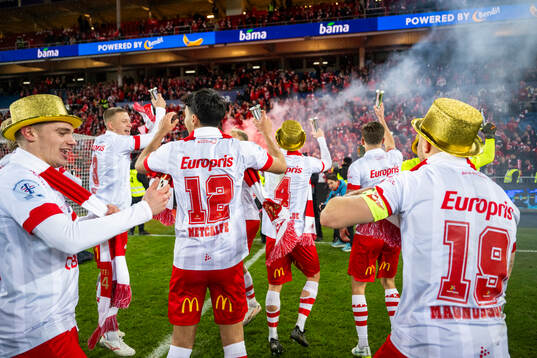 Players of Fredrikstad celebrate