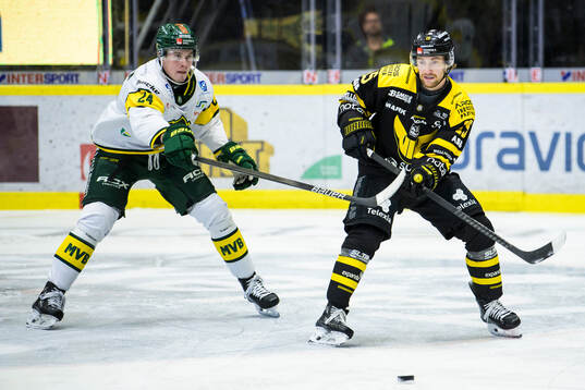 Björklövens Linus Cronholm och Västerås Jacob Hayhurst