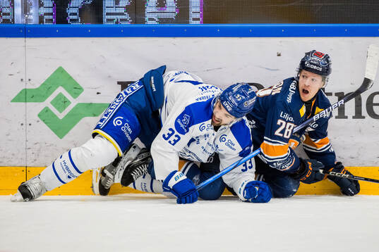 Leksands Eddie Larsson och Växjös Hugo Gustafsson
