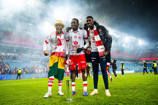 Maxwell Woledzi, Fallou Fall and Mai Traore of Fredrikstad