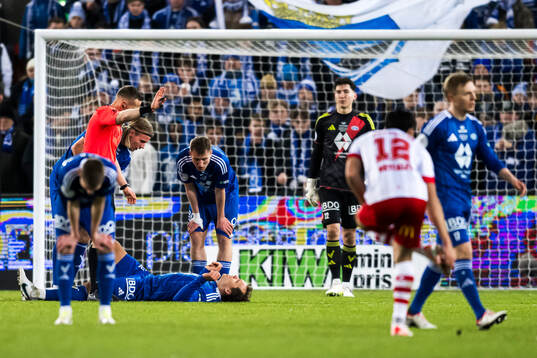 Martin Bjørnbak of Molde in pain