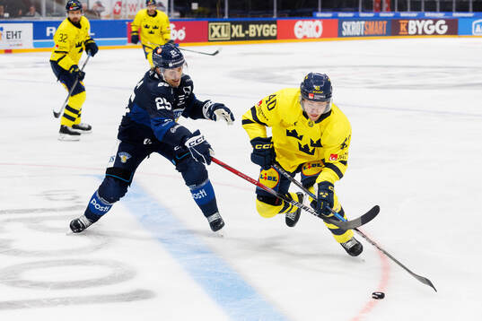 Andreas Wingerli of Sweden in the ice hockey game between