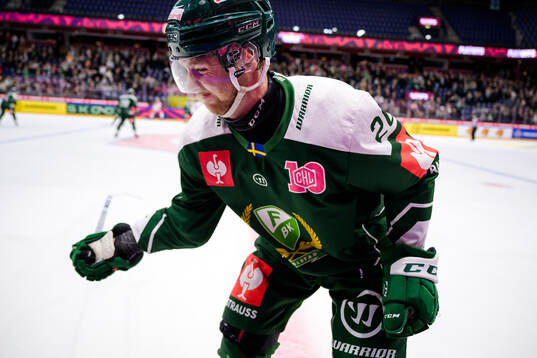 Marcus Westfält of Färjestad  in pain