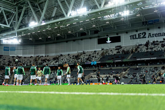 Players of Legia Warszawa ahead of the UEFA Conference League match between Djurgården and Legia Warszawa on December 19, 2024 in Stockholm. 