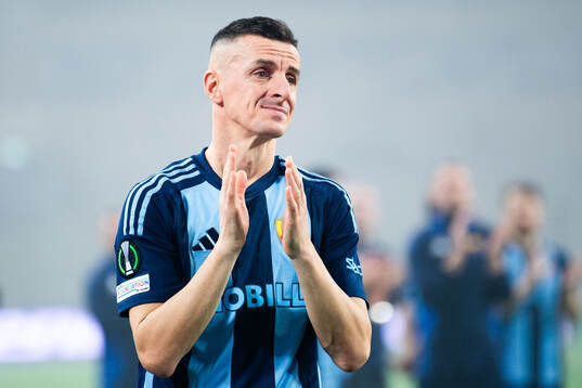 Haris Radetinac of Djurgården after, his last game, the UEFA Conference League match between Djurgården and Legia Warszawa