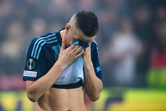 Haris Radetinac of Djurgården after, his last game, the UEFA Conference League match between Djurgården and Legia Warszawa