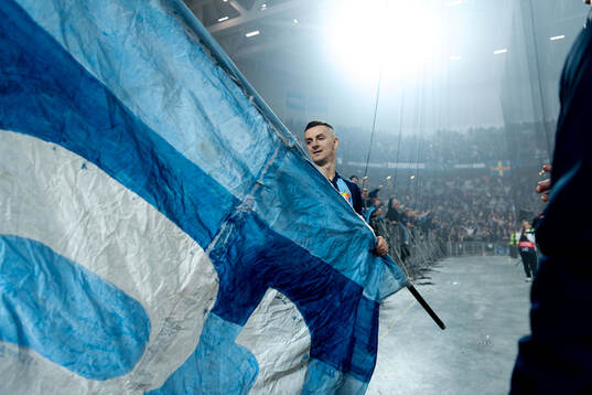 Haris Radetinac of Djurgården after, his last game, the UEFA Conference League match between Djurgården and Legia Warszawa