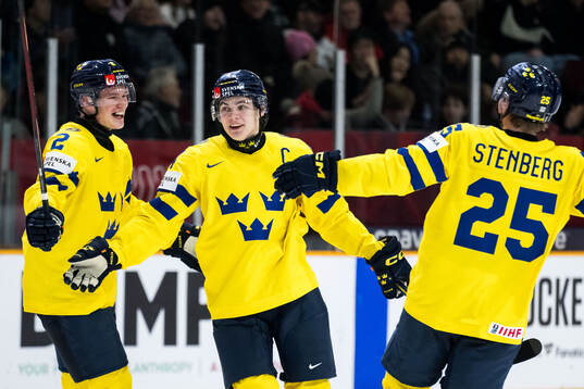 Axel Sandin-Pellikka of Sweden celebrates with Rasmus