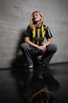 Häckens nyförvärv Emelie Byrnak poserar för ett porträtt den 27 december 2024 i Göteborg. 
