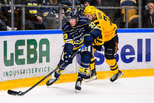 HV71s Måns Lindbäck och Skellefteås Frans Haara