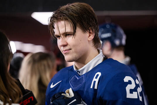 Kasper Halttunen of Finland is interviewed