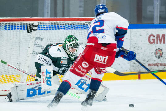Tingsryds målvakt Pontus Eltonius och Oskarshamns Zion