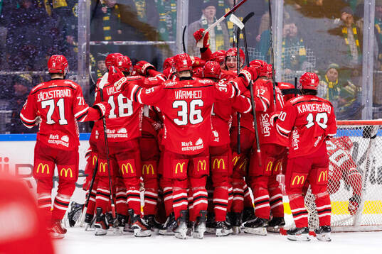 Almtunas spelare jublar