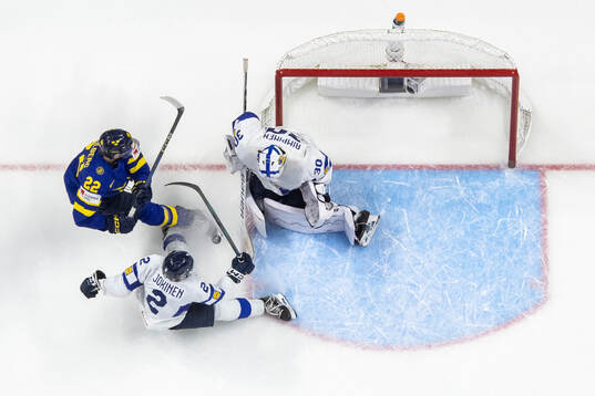 Anton Wahlberg of Sweden with a chance against Mitja