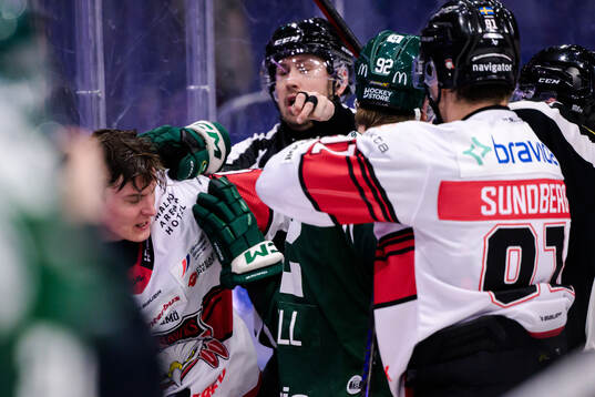 Malmö Redhawks Fredrik Händemark och Färjestads Stian