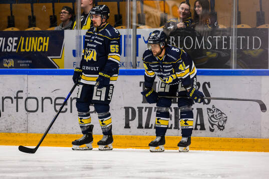 HV71s Mikael Seppälä och HV71s Joona Luoto