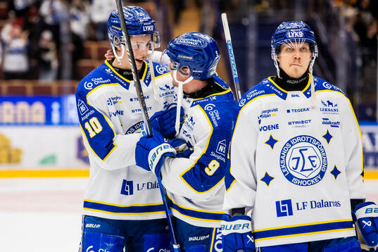 Leksands Anton Johansson och Patrik Zackrisson jublar