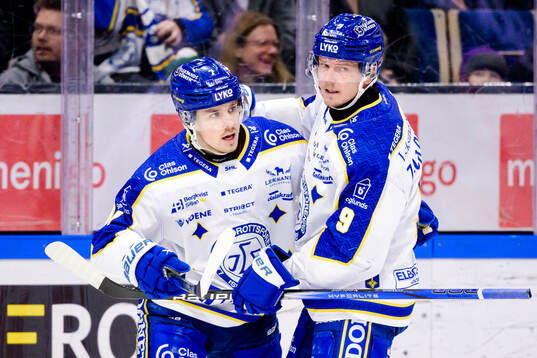 Leksands Marcus Karlberg och Patrik Zackrisson jublar