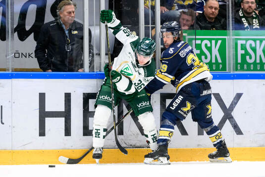 Färjestads Wille Johansson och HV71s Jamiro Reber
