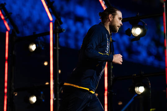 Olle Forsell Schefvert of Sweden enters the arena