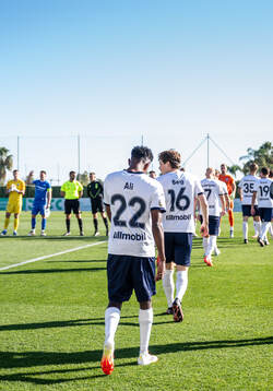 Taha Ali and Oliver Berg of Malmö FF ahead of the friendly football match between Malmö FF and Slovan Liberec on January 16, 2025 in Marbella. 
