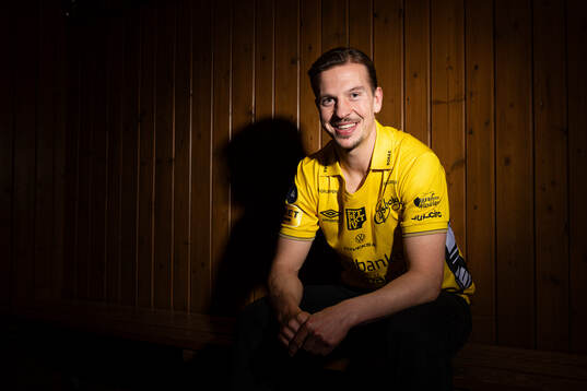 Elfsborgs nyförvärv Simon Olsson poserar för fotografering den 22 januari 2025 i Borås. 