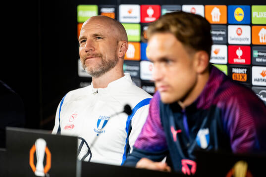 Head coach Henrik Rydström and Erik Botheim of Malmö FF