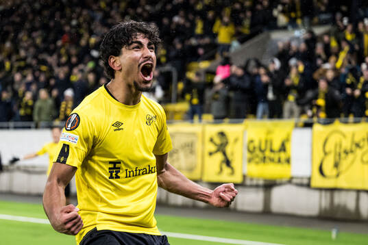 Ahmed Qasem of Elfsborg celebrates
