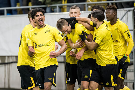 Ahmed Qasem and Gustav Henriksson of Elfsborg celebrate
