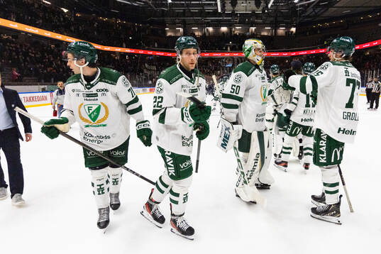 Färjestads Viktor Lodin, Per Åslund, målvakt Damian