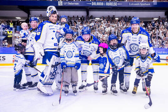 Leksands Kalle Östman och målvakt Mantas Armalis och