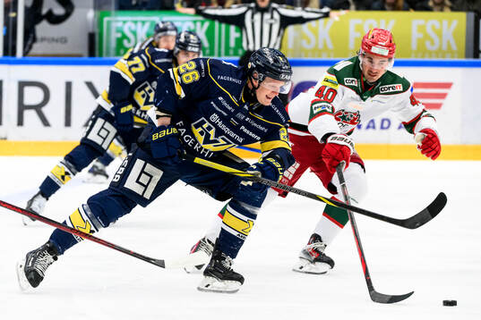 HV71s Tommi Tikka och Modos David Bernhardt