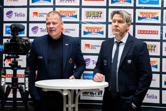 Luleås assisterande tränare Henrik Stridh och Linköpings