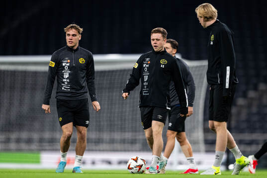 Frode Aronsson and Eggert Aron Gudmundsson of Elfsborg