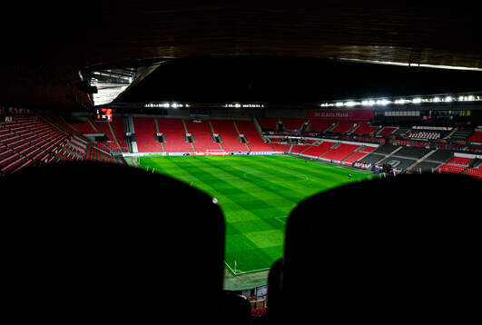 General view of Eden Arena ahead of a UEFA Europa League training session on January 29, 2025 in Prague. 